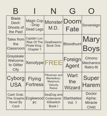 CG Backer Bingo Card