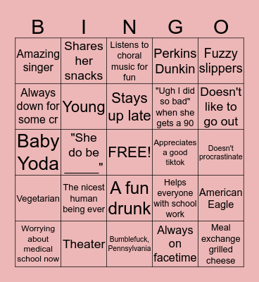 SUCHITA Bingo Card