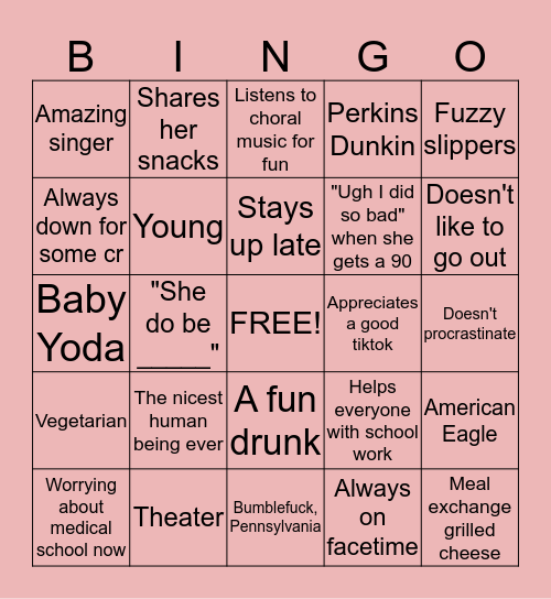 SUCHITA Bingo Card