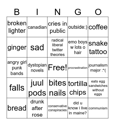 Lily Bingo Card
