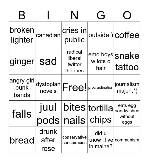 Lily Bingo Card