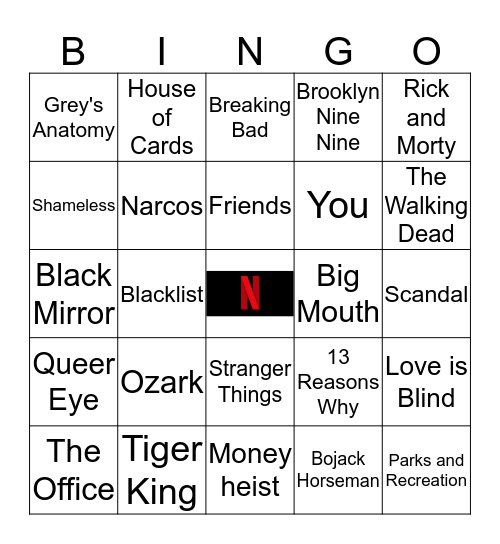 Netflix Bingo Card