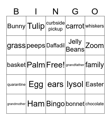 Easter BIngo Card
