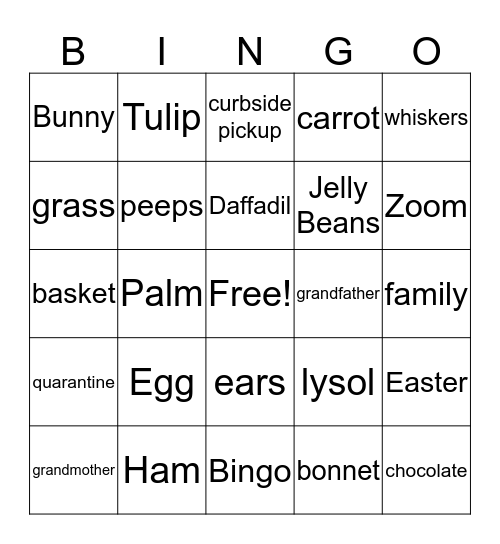 Easter BIngo Card