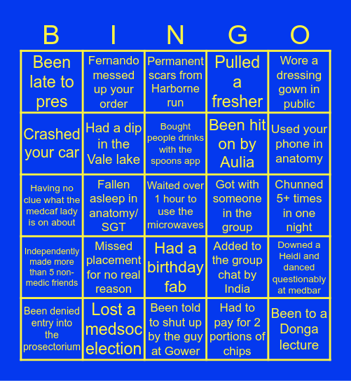 BTEC BINGO Card