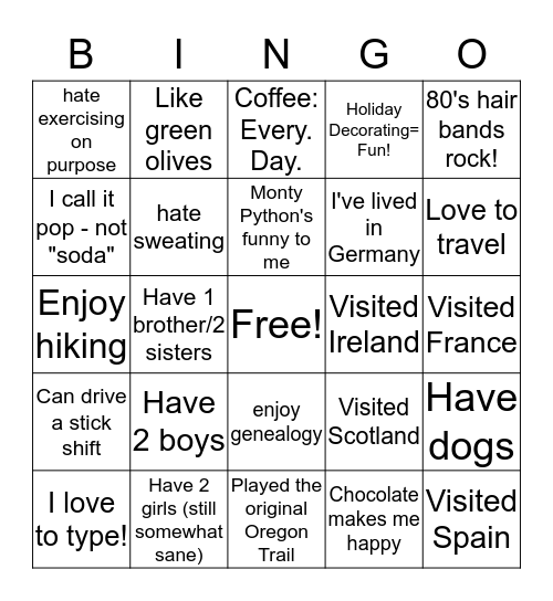 Liz McChesney Bingo Card