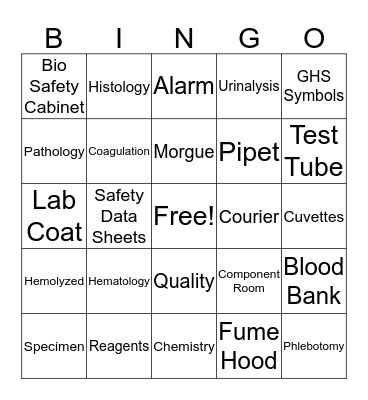 Lab Week Bingo Card