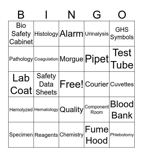 Lab Week Bingo Card