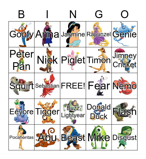DISNEY Bingo Card
