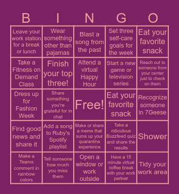 OE Bingo! Bingo Card