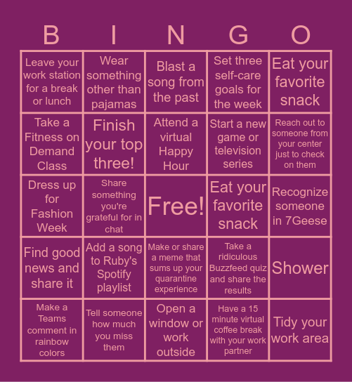 OE Bingo! Bingo Card