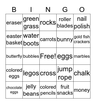 Easter Bingo Card