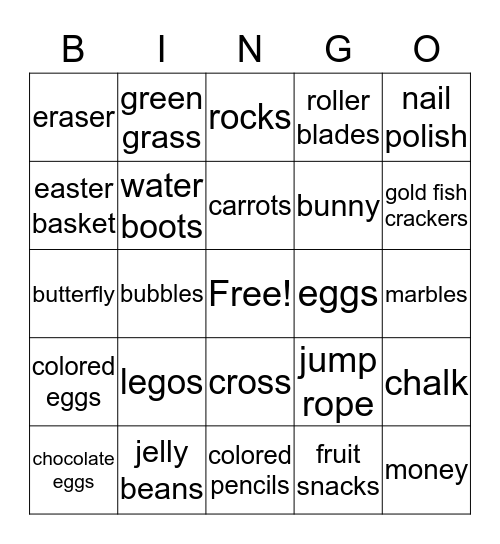 Easter Bingo Card