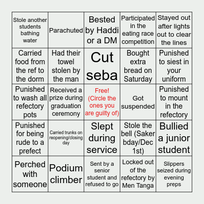 SBC Limbe, Part 1 Bingo Card