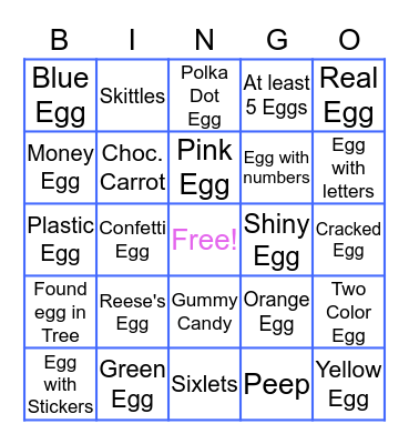 EASTER BINGO Card