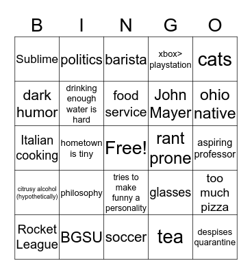 Ricky Bingo Card
