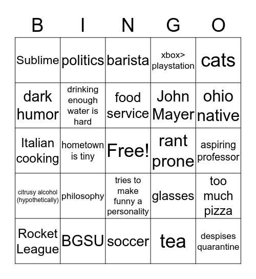 Ricky Bingo Card