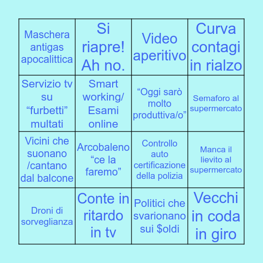 Covid19 Bingo Card
