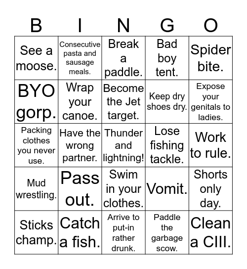 More Beer Than Brains Bingo Card