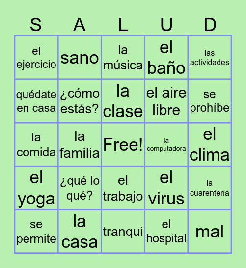 BINGO CUARENTENA Bingo Card