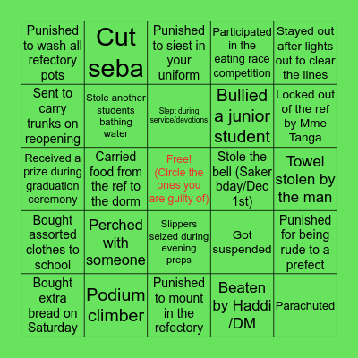SBC  Limbe, Part 1 Bingo Card