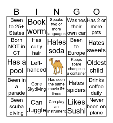 Who do you know that..... Bingo Card