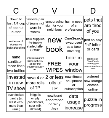 SHELTER IN PLACE 2020 BINGO Card