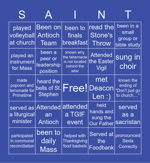 Have you ever... St. Stephen The Witness Bingo Card