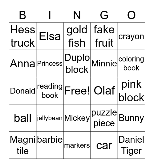 Grandma Bingo Card