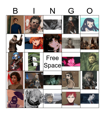 Favorite Character Bingo Card