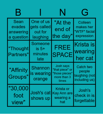SPP WebEx Meeting Bingo Card