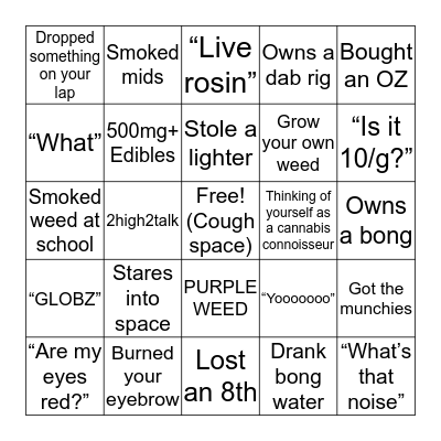 STONER BINGO Card