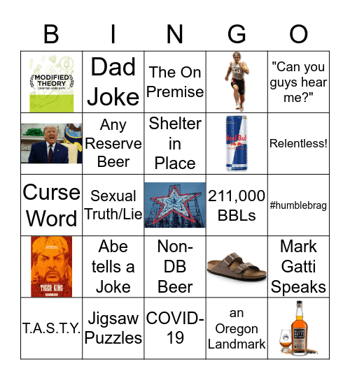 If Anyone Mentions... Bingo Card