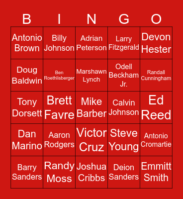 Football Trivia Bingo Card