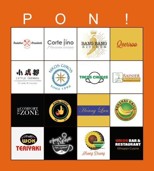 Plate of Nations Bingo! Bingo Card