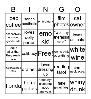 Aria Bingo Card