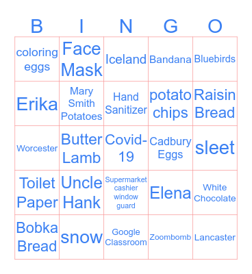 Armata Easter Bingo Card