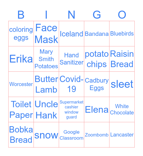 Armata Easter Bingo Card