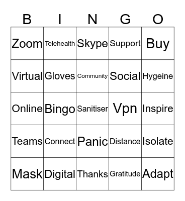 Remote Work from Home BINGO Card