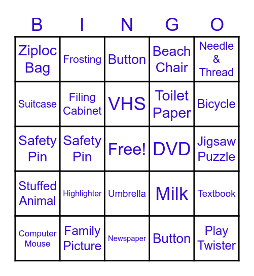 Scavenger Hunt Bingo 4/20/2020 Bingo Card
