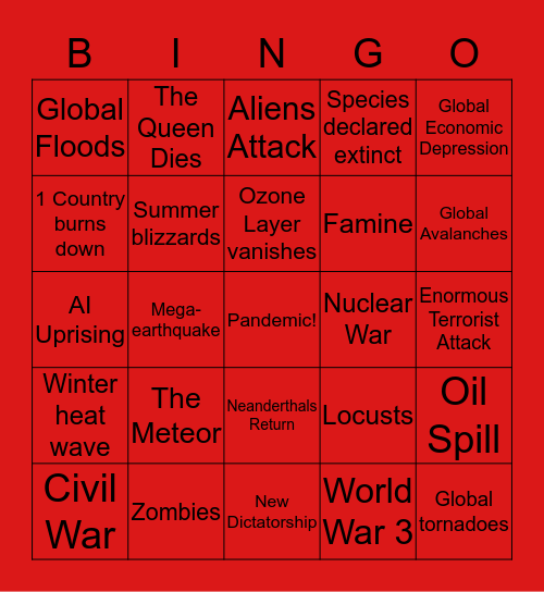 2020 Bingo Card