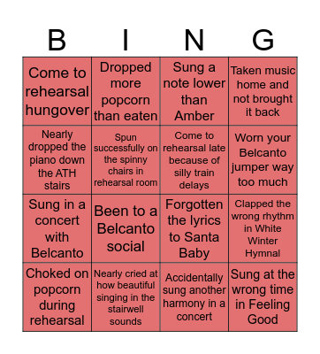 Belcanto Bingo! Bingo Card