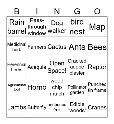 GHH Spring Sights Outdoor Bingo Card