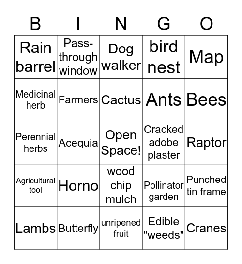 GHH Spring Sights Outdoor Bingo Card