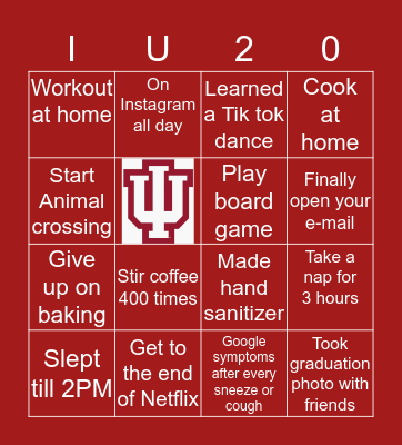 Quarantine Bingo Card