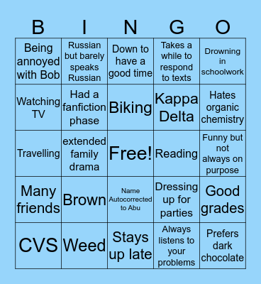 ABI Bingo Card