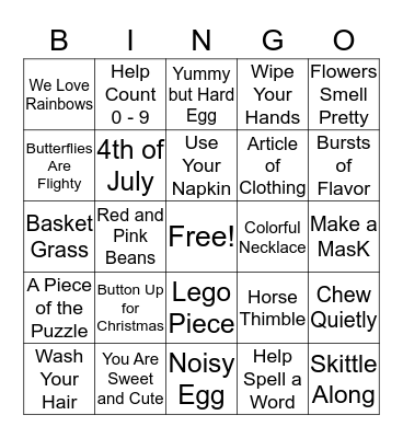 Easter Bingo Card