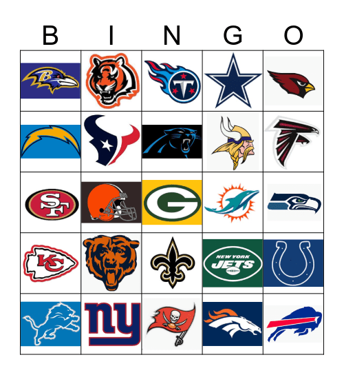 Football Team Bingo Card