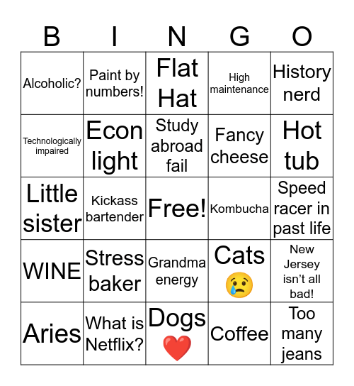 Zoë Bingo Card