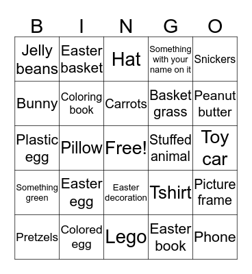 Easter Bingo Card